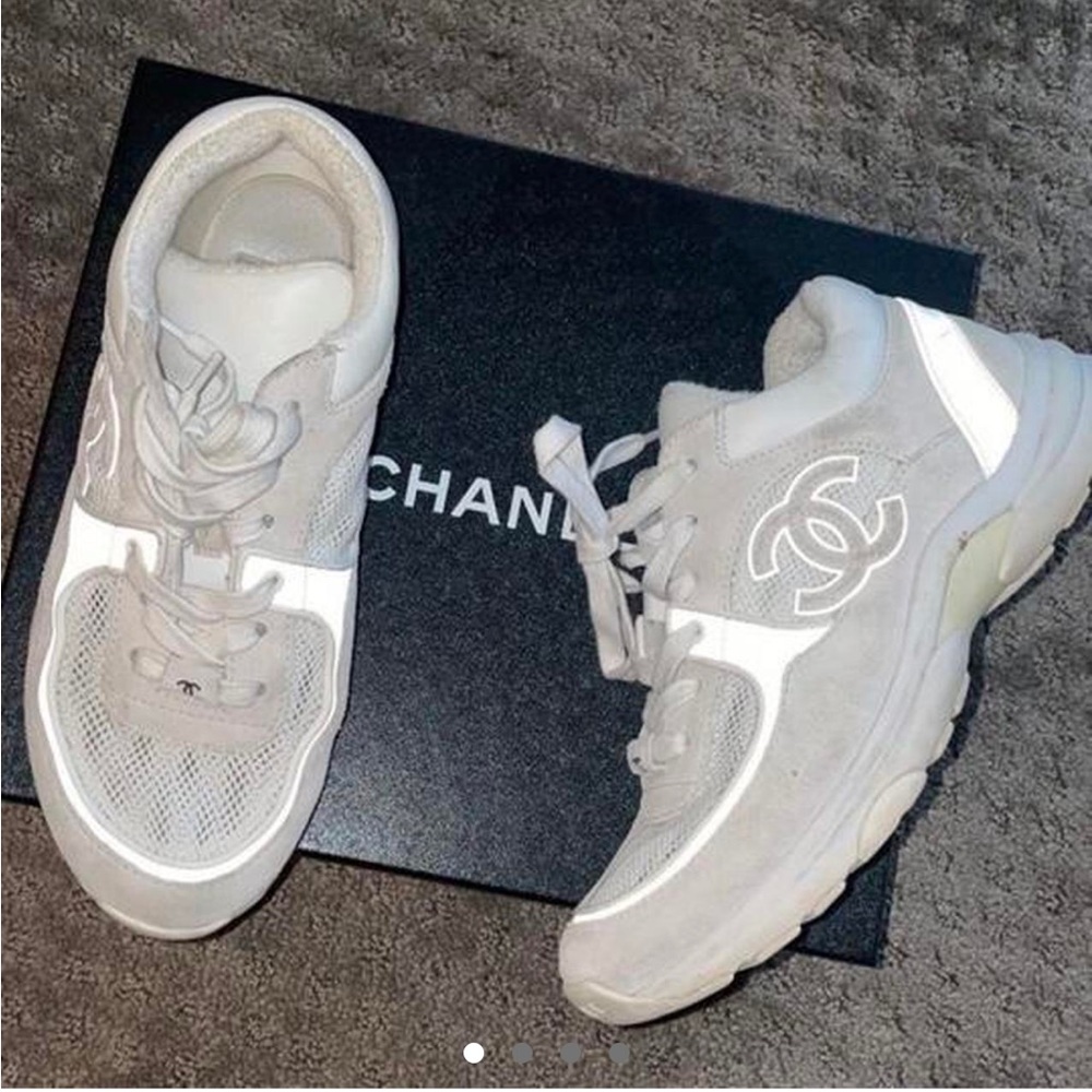 Chanel reflective cc sneakers